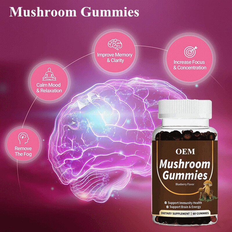 Mushroom Gummies - Manufacturer OEM/ODM/OBM Vegan Cordyceps Reishi Lions Mane