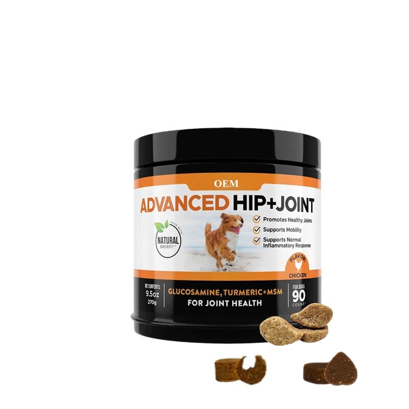 OEM/ODM/OBM Glucosamine Chondroitin MSM Soft Chews Hip and Joint Supplement Chondroitin& MSM Arthritis Supplement for Pet Health