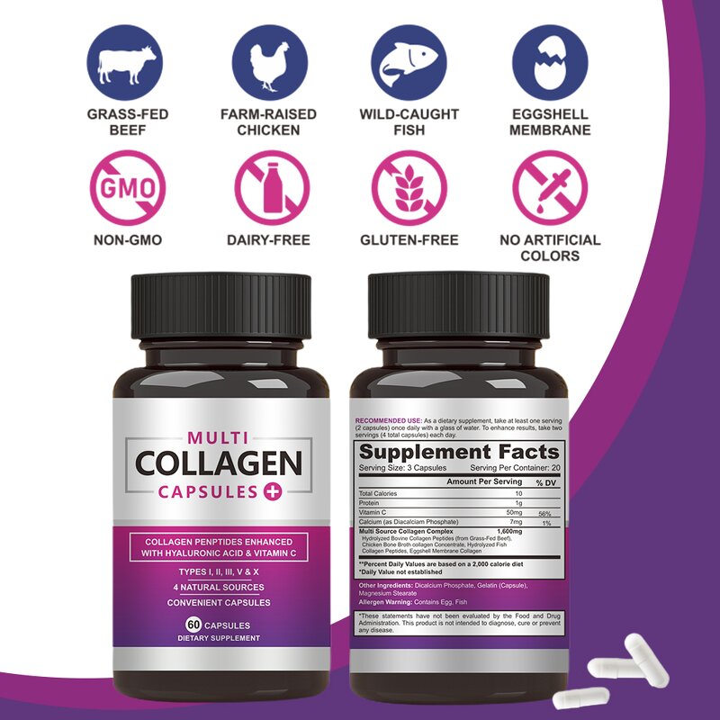 Marine Collagen Capsules - Manufacturer 2 in 1 Whitening Hyaluronic Peptide 2023