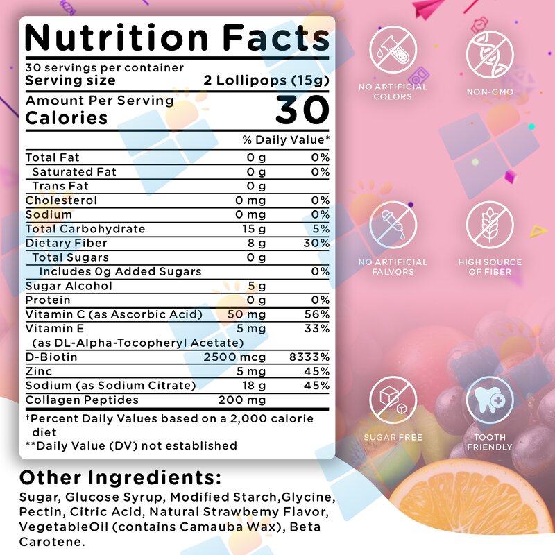 Collagen Lollipop - Manufacturer OEM/ODM Private Label Beauty Hair Skin Nails