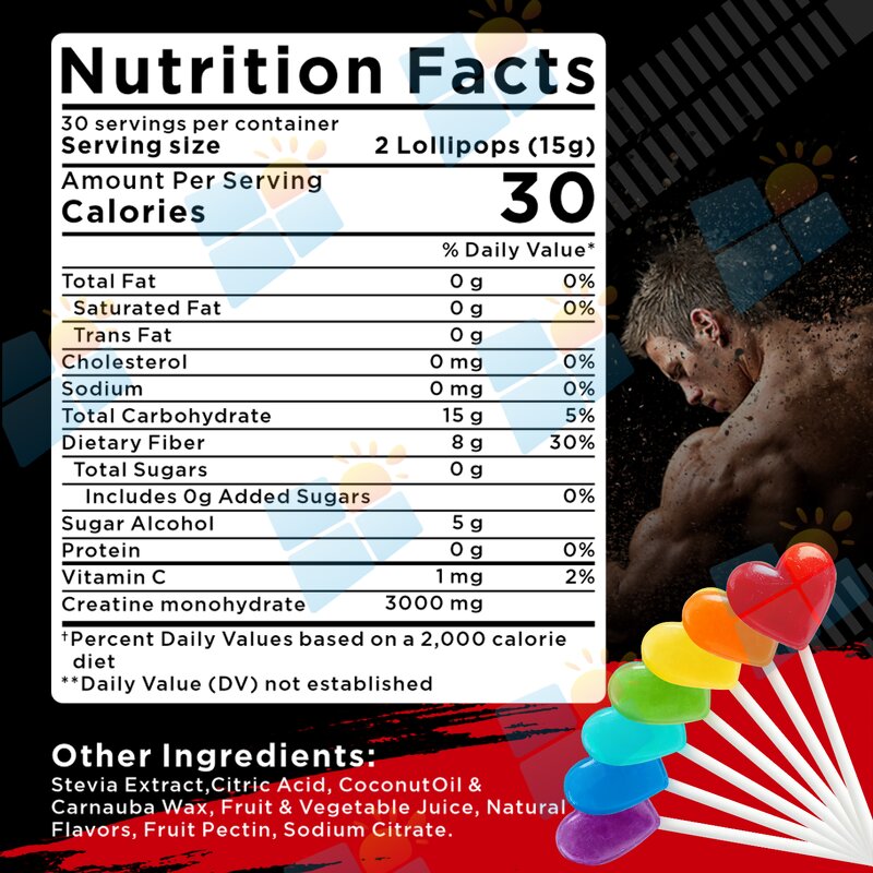 Creatine Lollipop - Manufacturer Premium Sugar Free Muscle Building Free Sample