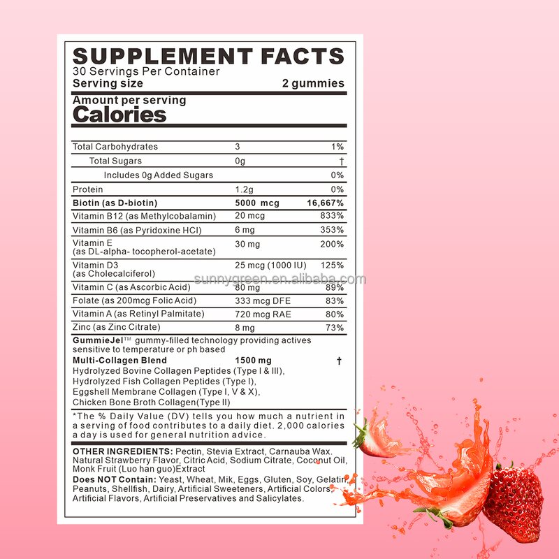 Collagen Biotin Gummies - Manufacturer Wholesale Marine Extra Strength Gummy