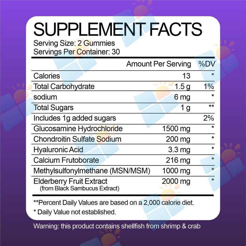 Glucosamine Gummies - Manufacturer OEM/ODM/OBM MSM Elderberry Joint Support Adult