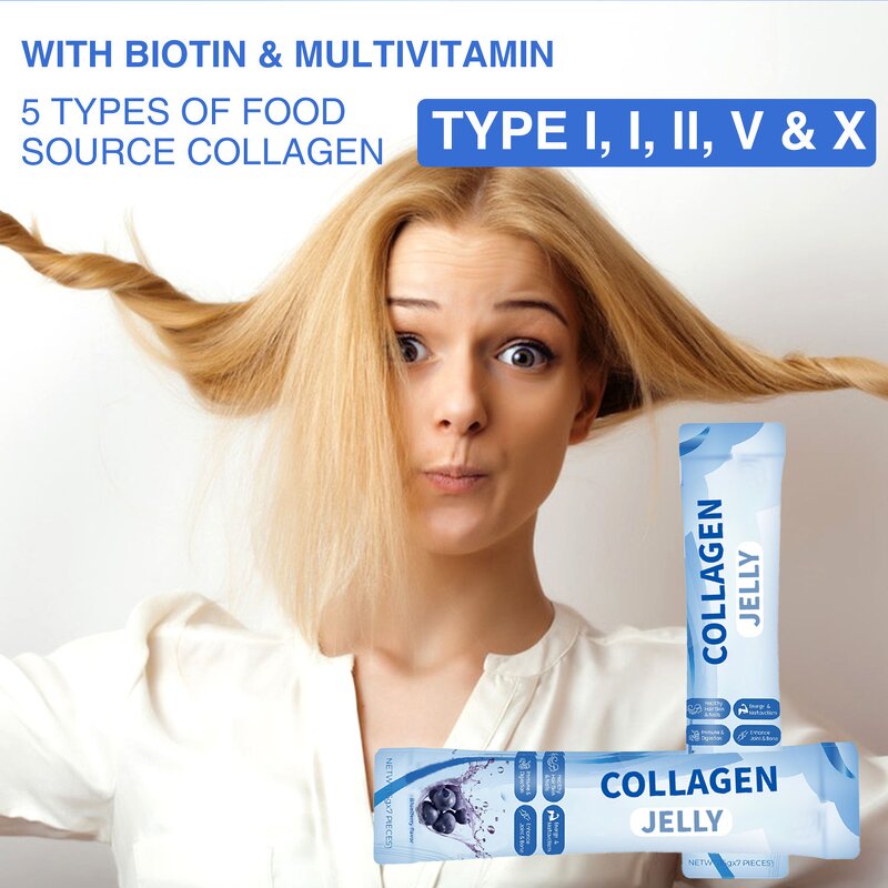 Collagen Jelly - Manufacturer Blueberry Biotin Multivitamin Anti-Aging Skin Glow