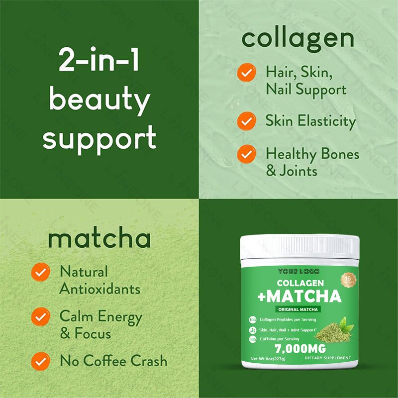 Collagen Powder - Manufacturer Custom Vegan Matcha Anti-Aging Skin Glow Energy