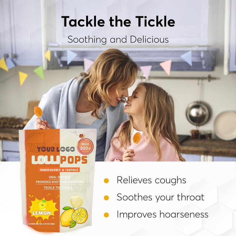 Manuka Honey Lollipop - Manufacturer Wholesale Propolis Lemon Throat Gut 24Ct