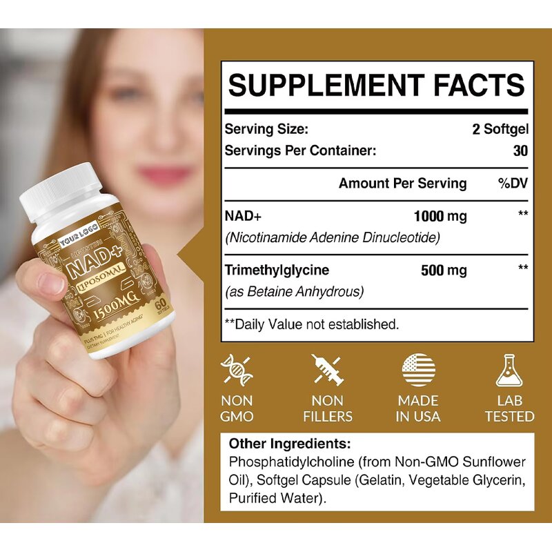 NAD+ Softgels - Manufacturer Anti-Aging Vitamins Minerals Cellular Energy Longevity