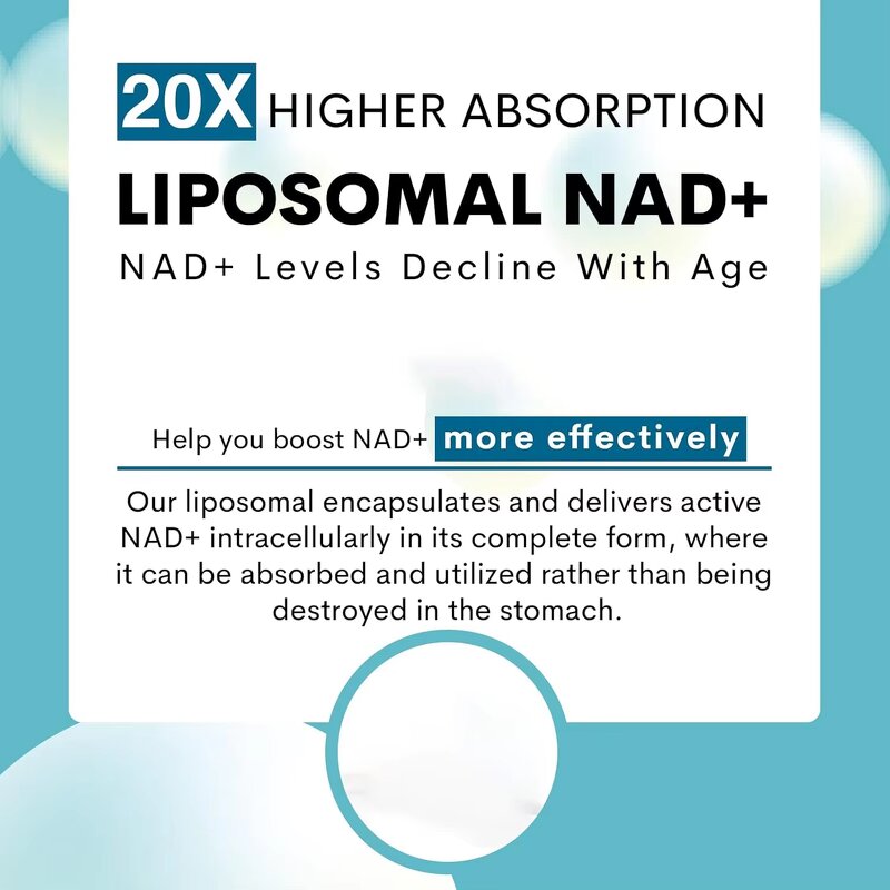 Liposomal NAD+ Supplement - Manufacturer 1000mg Pure Energy DNA Repair Anti-aging
