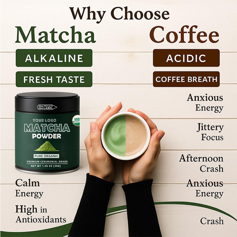 Matcha Powder - Manufacturer OEM/ODM Antioxidant L-Theanine Immune Health Smoothies