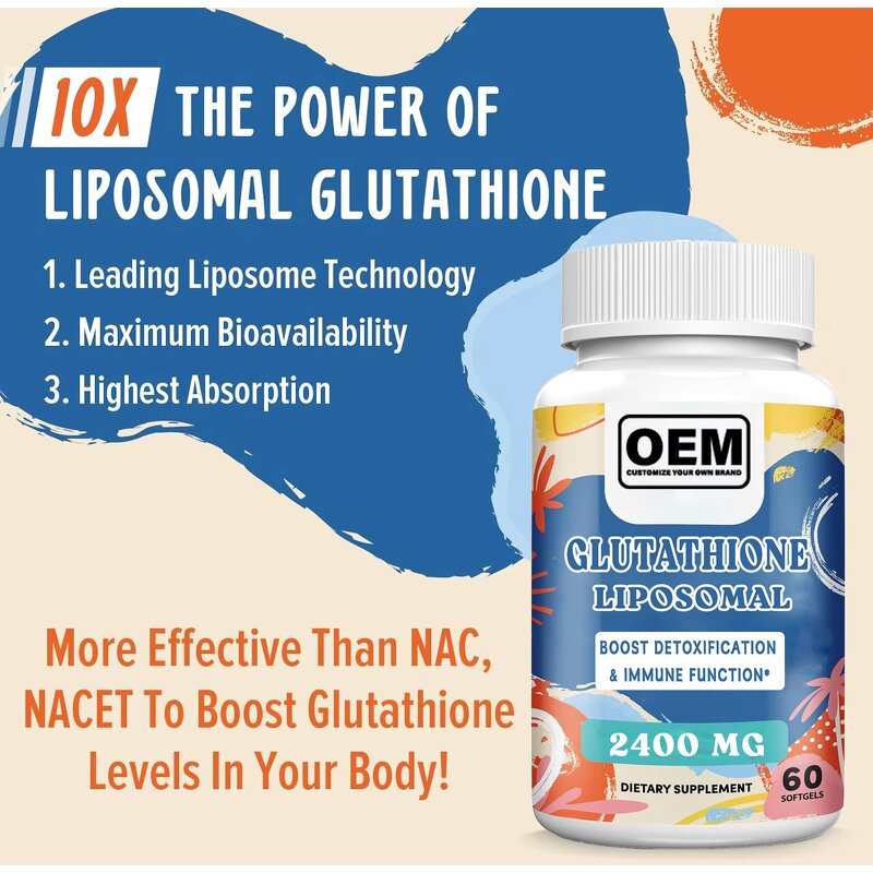 Glutathione Softgels - Manufacturer 2400mg Liposomal Reduced L-Glutathione Absorption