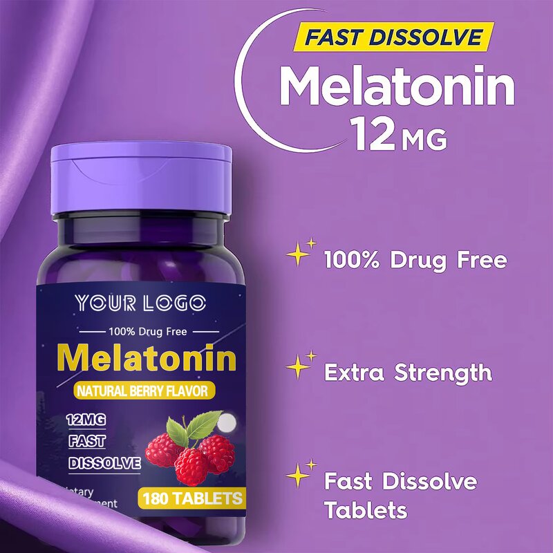 Melatonin Tablets - Manufacturer Wholesale 12mg Fast Dissolve Time Release Sleep