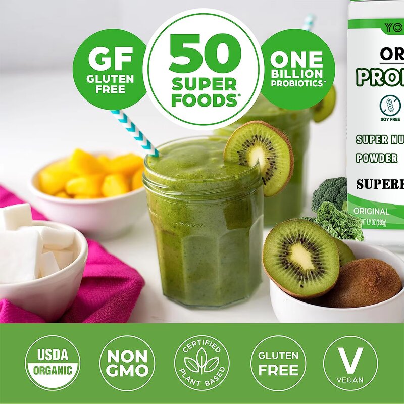 Organic Greens Powder - Manufacturer OEM 50Superfoods 1B Probiotics Gut Health