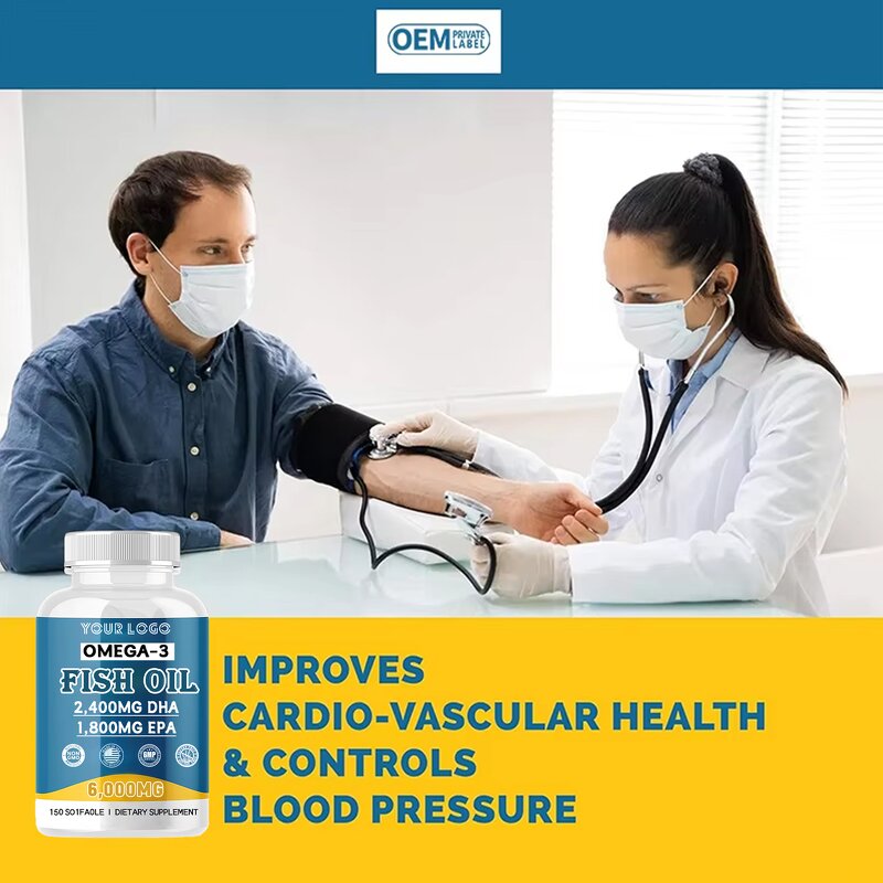 Omega 3 Softgels - Manufacturer 6000mg Wild Caught EPA DHA Mood Relaxation