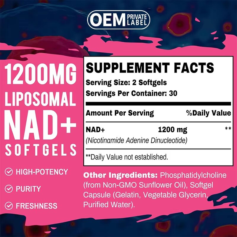 Liposomal NAD+ Softgels - Manufacturer 1200mg Anti-aging Muscle Recovery Immune