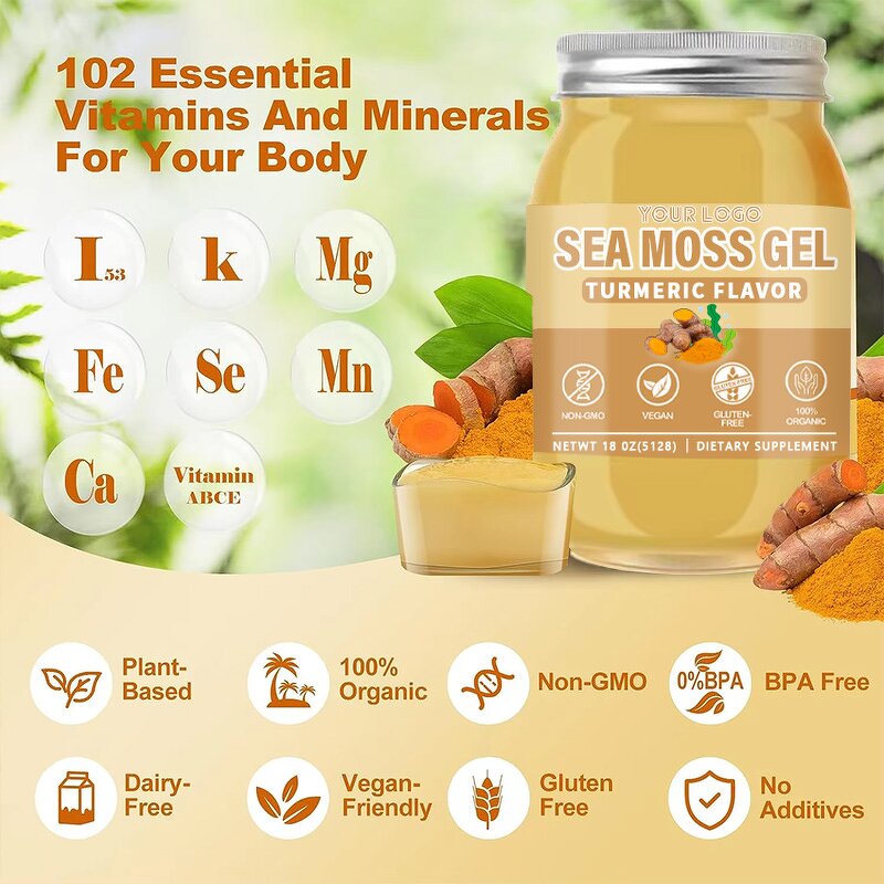 Sea Moss Gel - Manufacturer Fresh Fruit Vitamins Skin Hair Nails Energy Metabolism