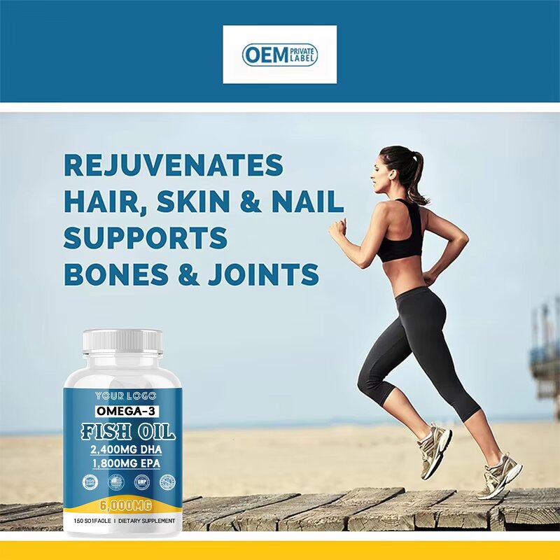 Omega 3 Softgels - Manufacturer 6000mg Wild Caught EPA DHA Mood Relaxation