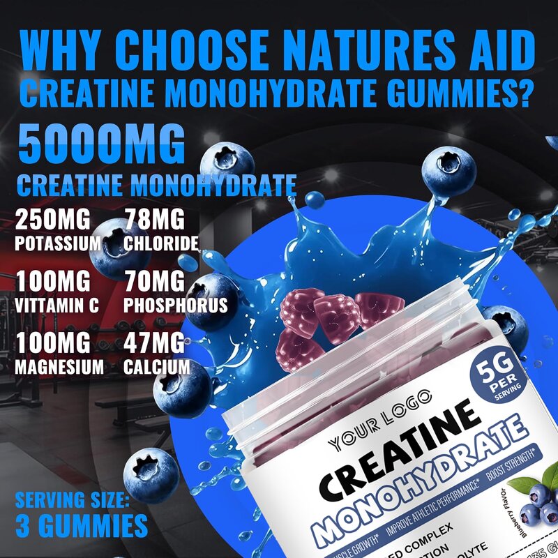 Creatine Gummies - Manufacturer OEM/ODM Pre Workout Muscle Growth Energy Gummy