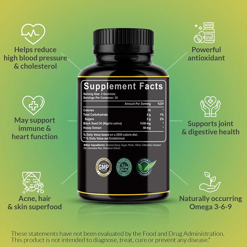 Black Seed Oil Gummies - Manufacturer Weight Loss Hair Growth Private Label