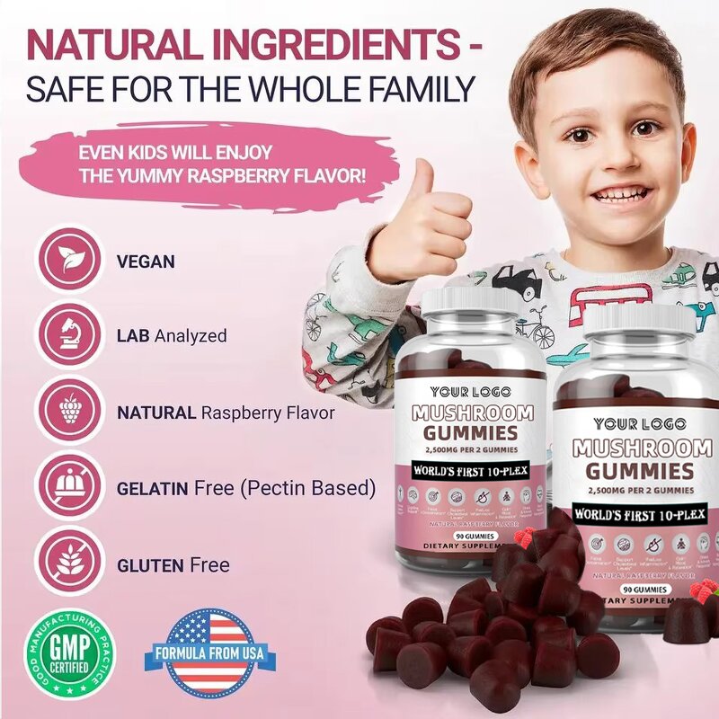 Mushroom Nootropic Gummies - Manufacturer OEM/ODM Vegan Lions Mane Reishi Brain