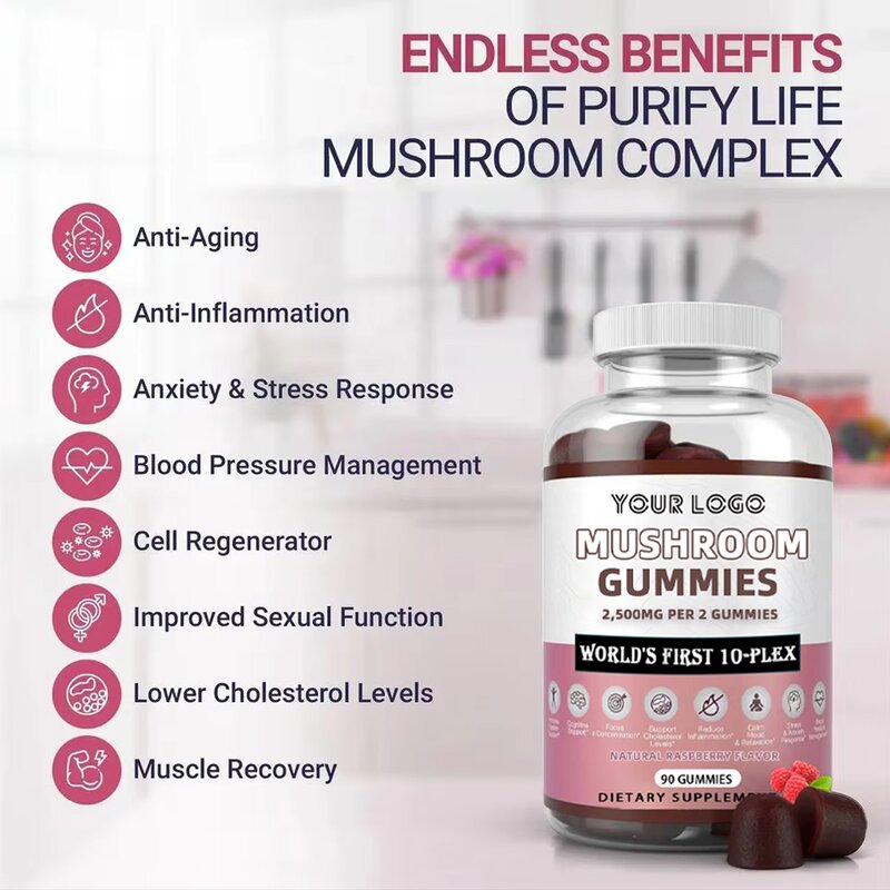 Mushroom Nootropic Gummies - Manufacturer OEM/ODM Vegan Lions Mane Reishi Brain