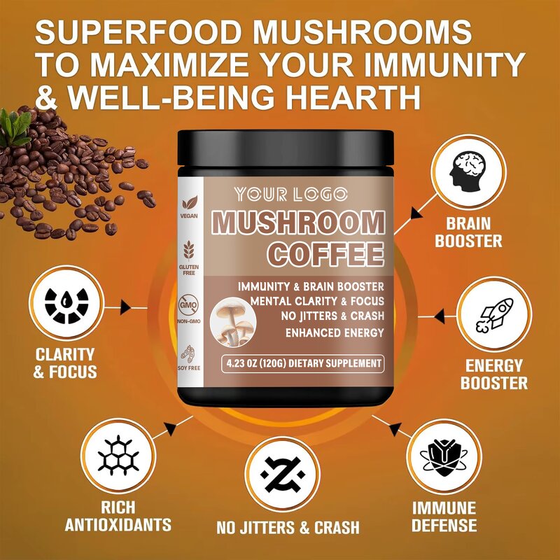 Mushroom Coffee - Manufacturer Delicious Immunity Brain Booster Supplement