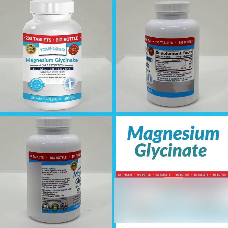 Magnesium Glycinate - Manufacturer 400mg High Absorption Muscle Heart Nerve