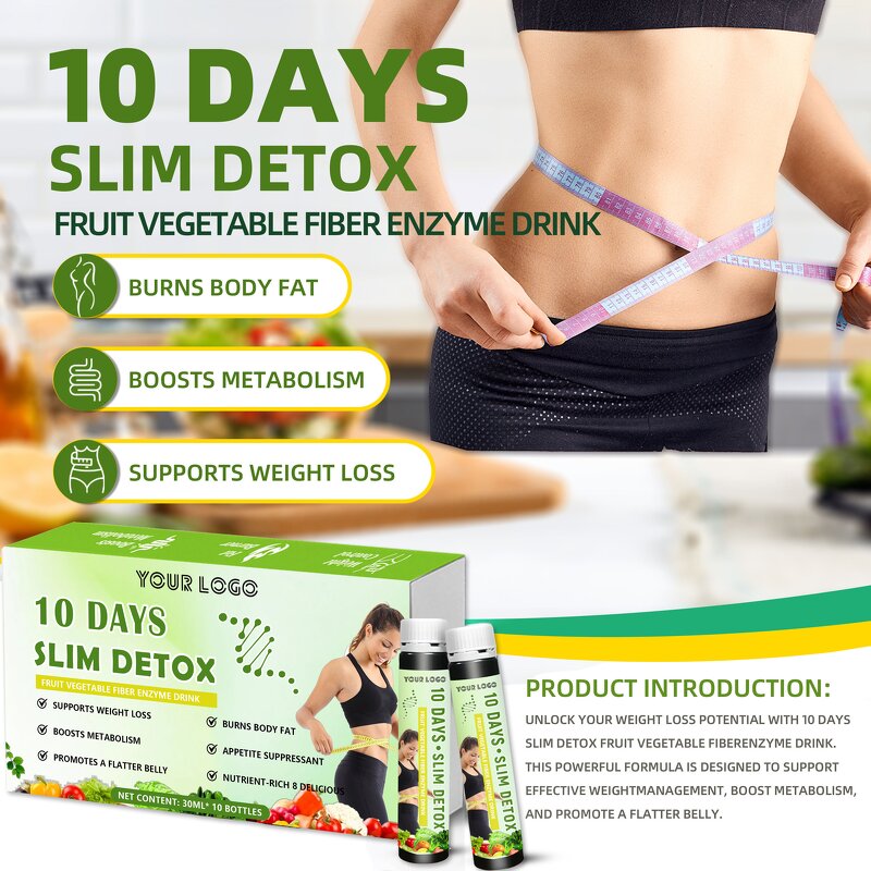Fiber Enzyme Drink - Manufacturer 10Day Weight Loss Detox Metabolism Flat Abdomen