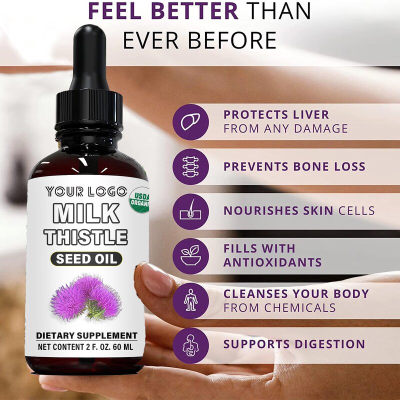 Milk Thistle Drops - Manufacturer OEM B12 Sublingual Anti-Fatigue Vegan Weight