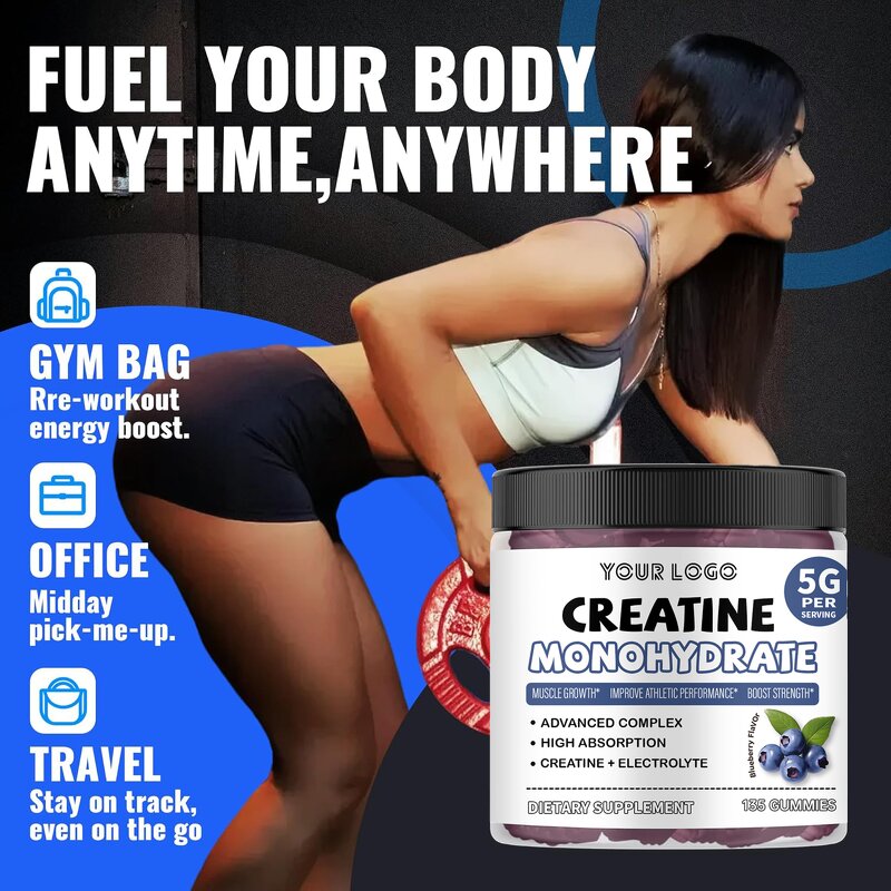 Creatine Gummies - Manufacturer OEM/ODM Pre Workout Muscle Growth Energy Gummy