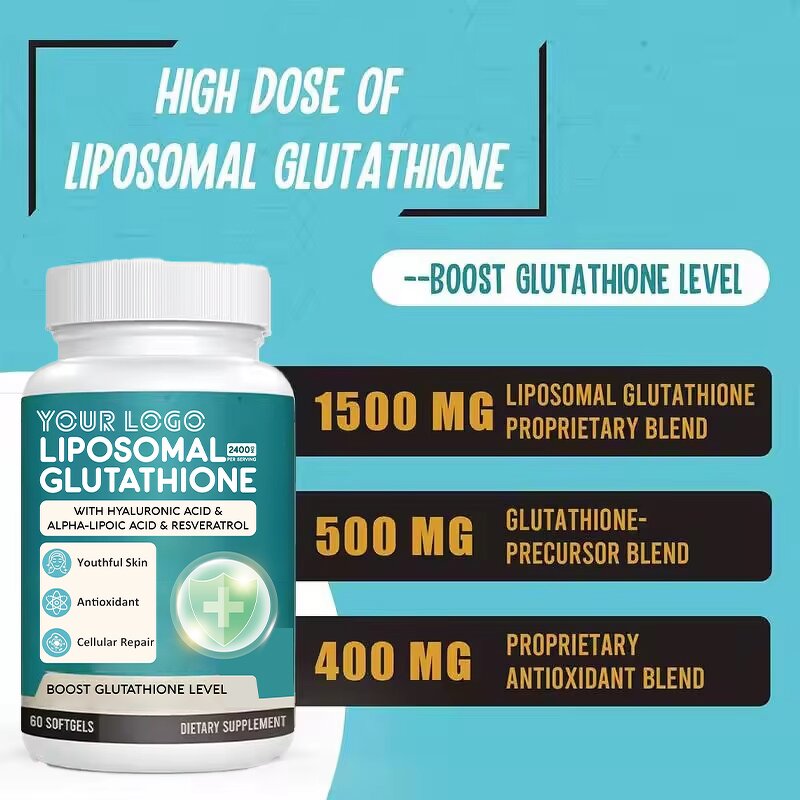 Glutathione Softgels - Manufacturer 2400mg Hyaluronic Acid Resveratrol Detox