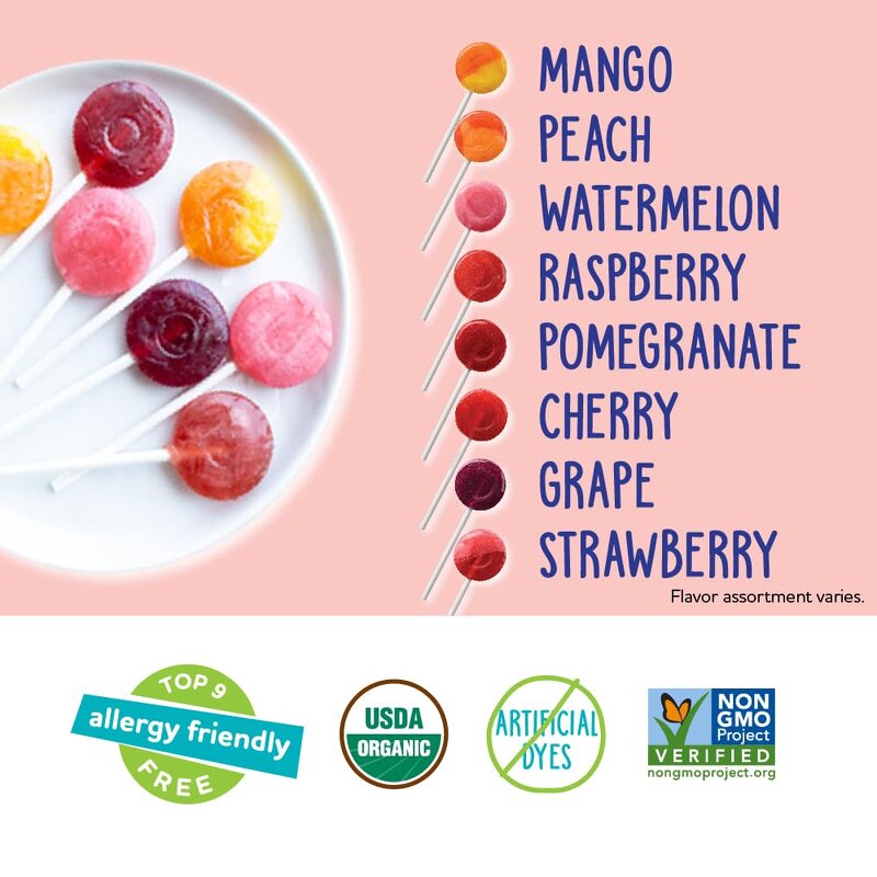 Fruit Lollipops - Manufacturer Allergy Friendly Natural Various Flavored Candies