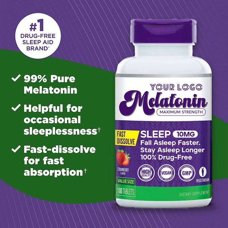 Melatonin Tablets - Manufacturer OEM/ODM 10mg Fast Dissolve Adult Sleep Aid