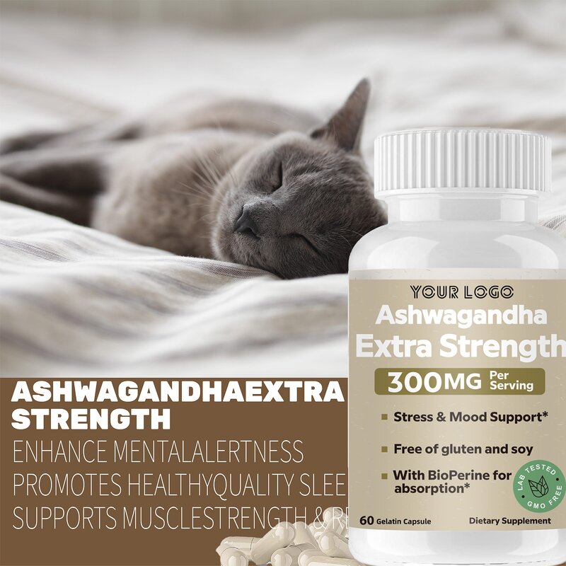Ashwagandha Capsules - Manufacturer Custom KSM 66 3000mg Sleep Stress Energy