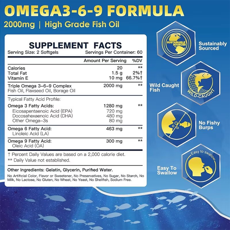 Omega 369 Softgels - Manufacturer OEM Cardiovascular EPA DHA Anti-Inflammatory