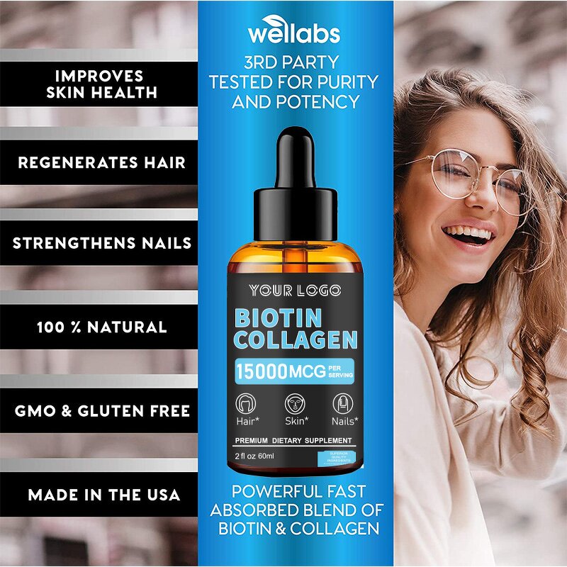 Biotin Collagen Drops - Manufacturer Liquid Hair Growth B7 Anti-Aging Skin Nails