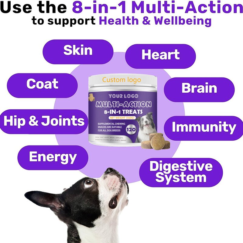 Dog Vitamin Chews - Manufacturer OEM 8-in-1 Digestion Joint Skin Hair Health