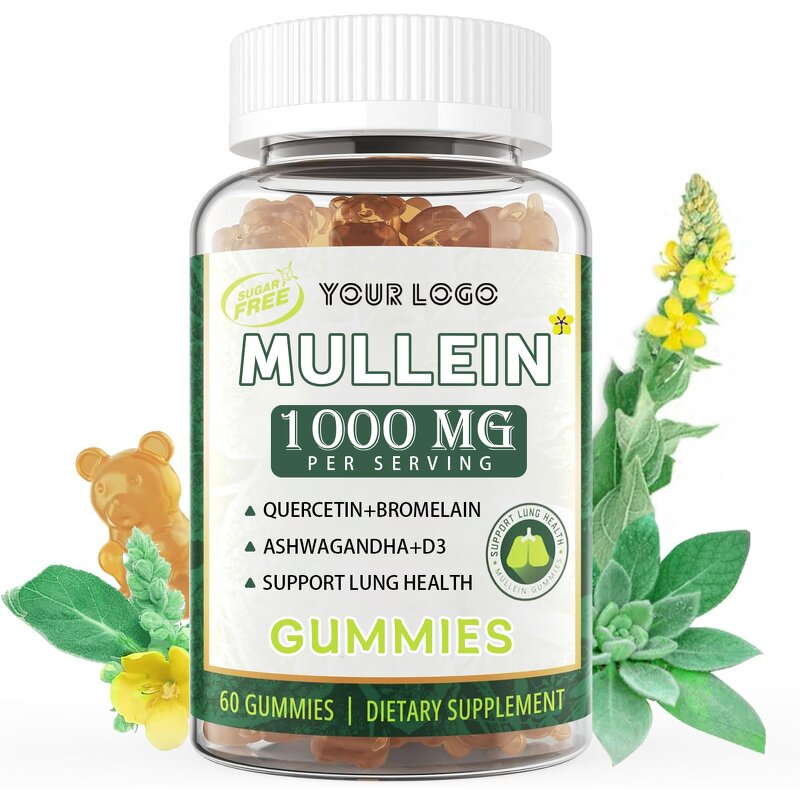 Mullein Gummies - Manufacturer Herbal Immune System Respiratory Health Breathing