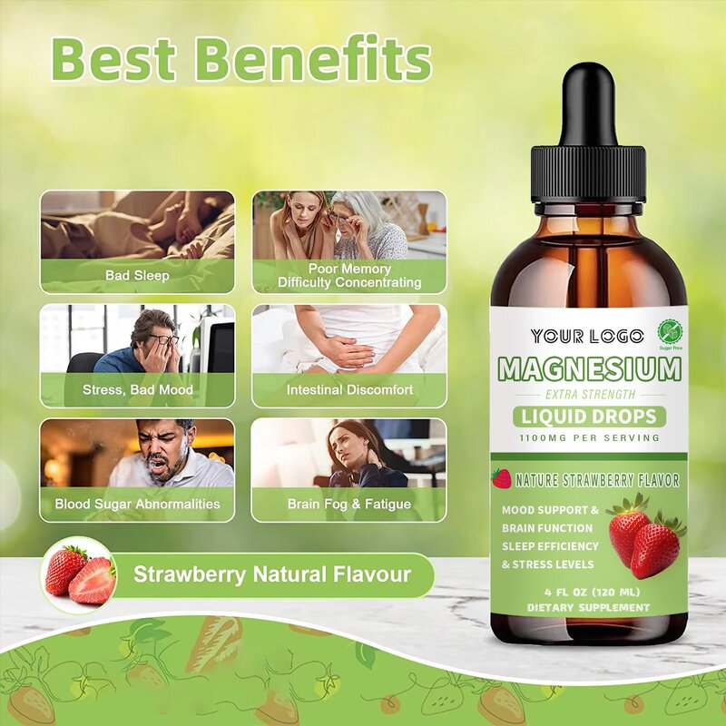 Magnesium Drops - Manufacturer Dietary Supplement Vegan Bone Mineral Liquid