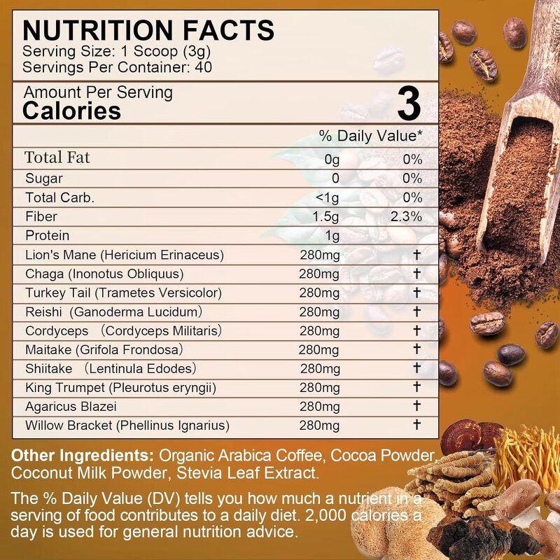 Mushroom Coffee - Manufacturer Delicious Immunity Brain Booster Supplement