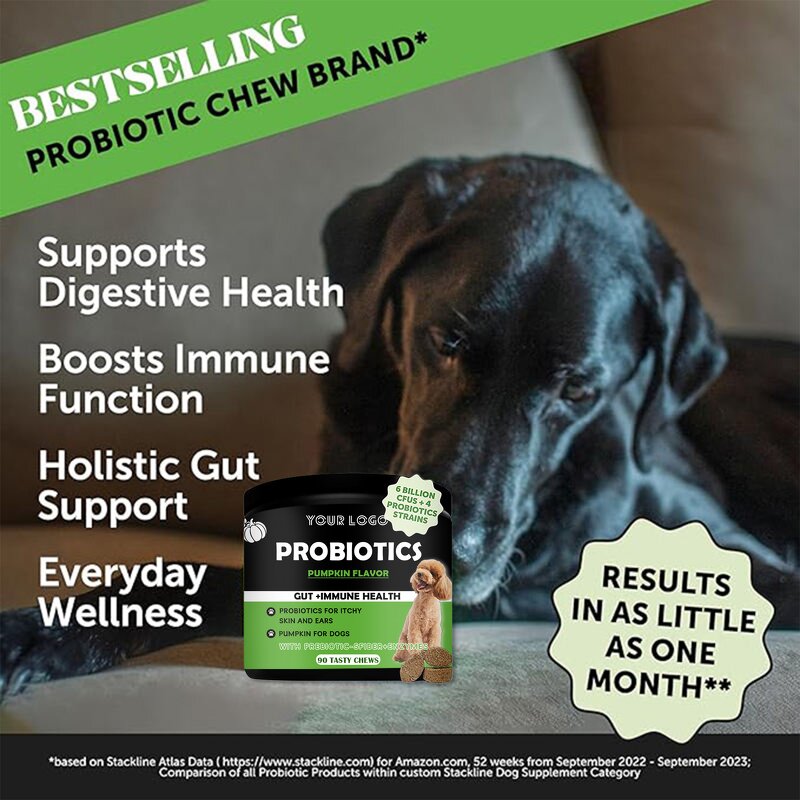 Dog Probiotic Tablets - Manufacturer Custom Prebiotics Fiber Enzyme Skin Ear Itch