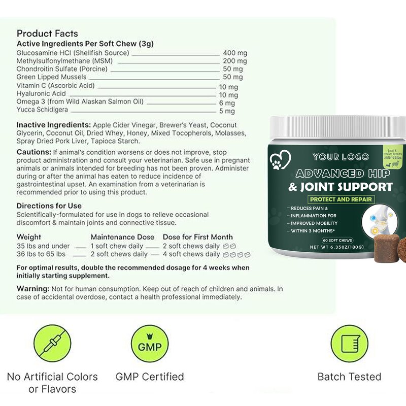 Dog Joint Tablets - Manufacturer Enhance Cartilage Mobility Chewing Supplement