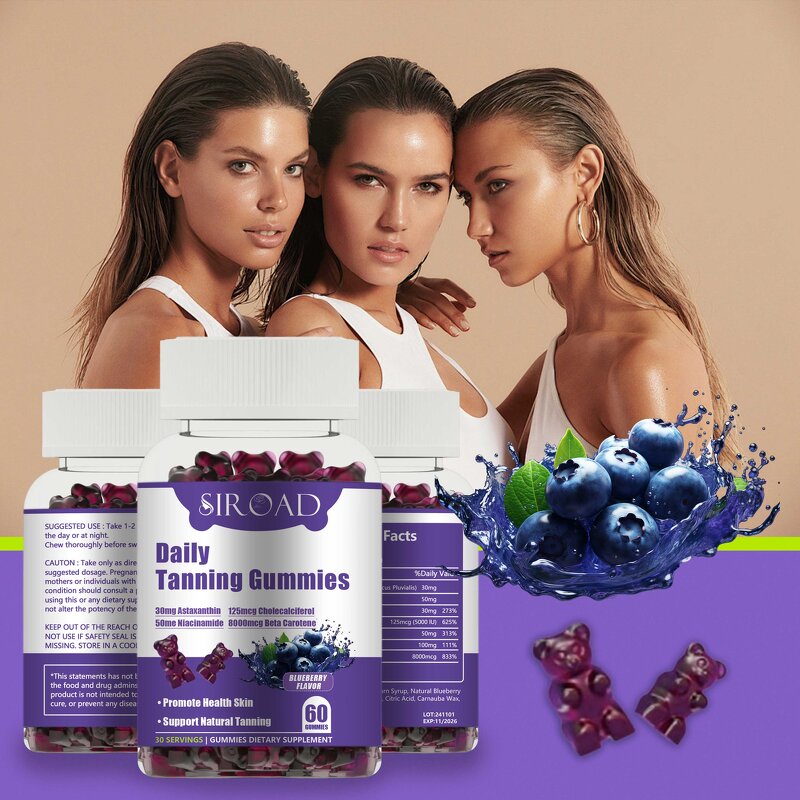 Tanning Gummies Manufacturer - Factory Price with Beta-Carotene Lycopene