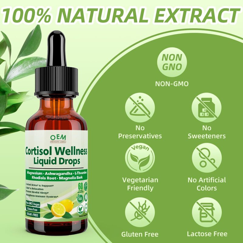Cortisol Drops - Manufacturer OEM/ODM Magnesium Glycinate Ashwagandha Hormone