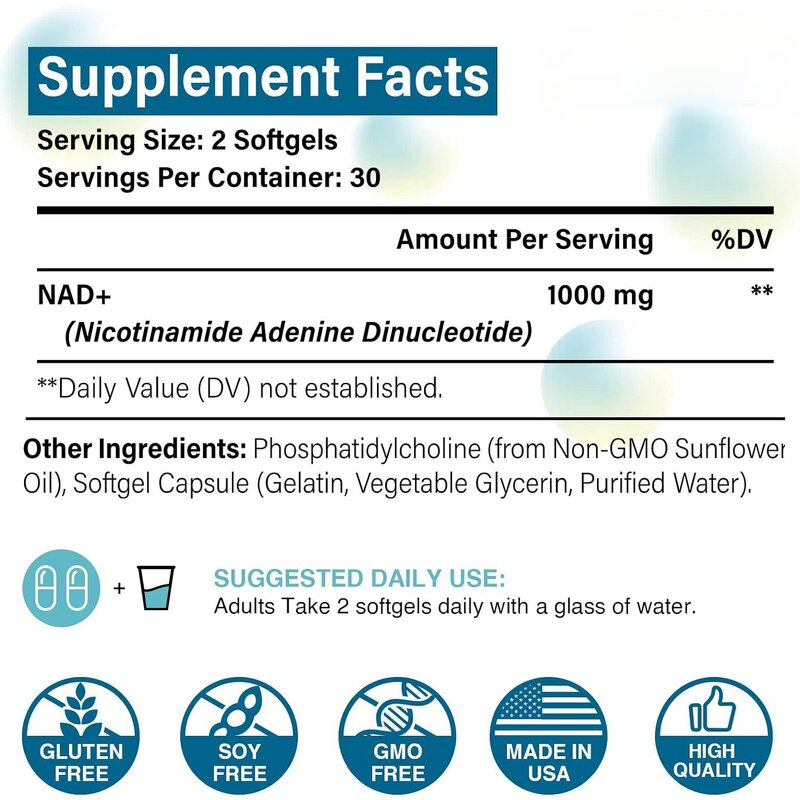 Liposomal NAD+ Capsules - Manufacturer OEM/ODM 1000mg 60Ct Anti-Aging Senior