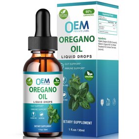 Oregano Oil Drops - Manufacturer OEM/ODM Organic 60%Carvacrol Vitamin E MCT