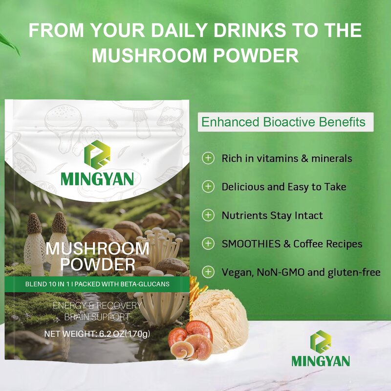 Mushroom Powder - Manufacturer OEM/ODM 10-in-1 Reishi Chaga Immune Brain Energy