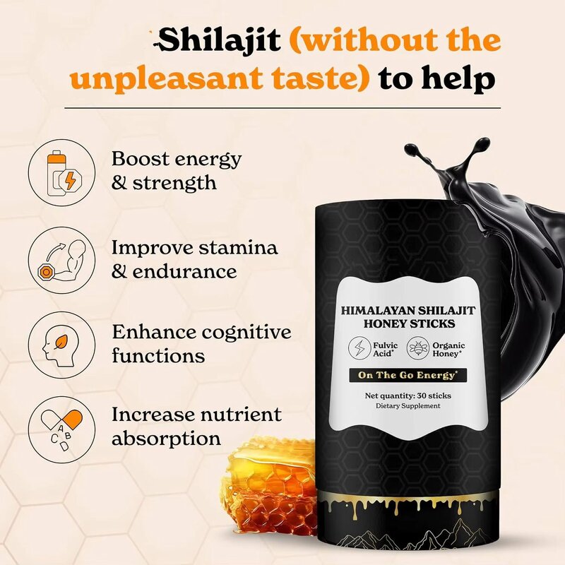 Shilajit Honey Sticks - Manufacturer OEM/ODM 400mg Saffron Energy Cognitive