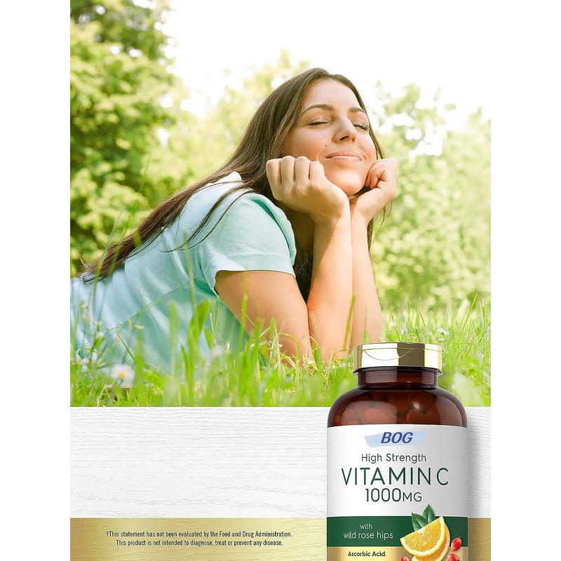Vitamin C Caplets - Manufacturer 1000mg Wild Rose Hips Non-GMO Immune 500Ct
