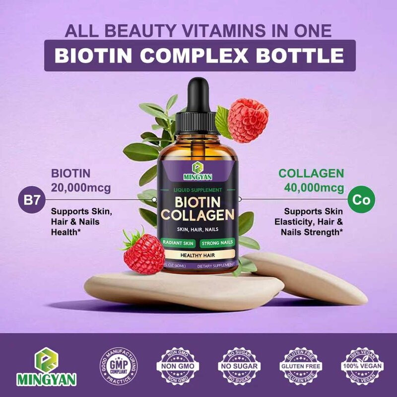 Biotin Collagen Liquid - Manufacturer 20000mcg 40000mcg Hair Skin Nails
