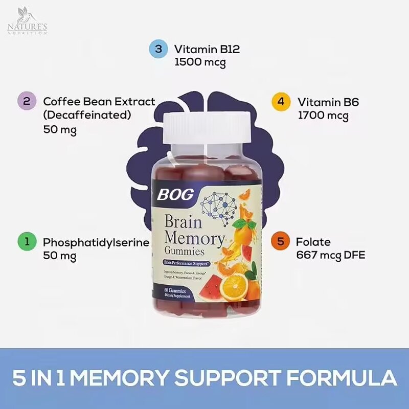 Brain Health Gummies - Manufacturer OEM/ODM Memory Support Brain Booster Dietary